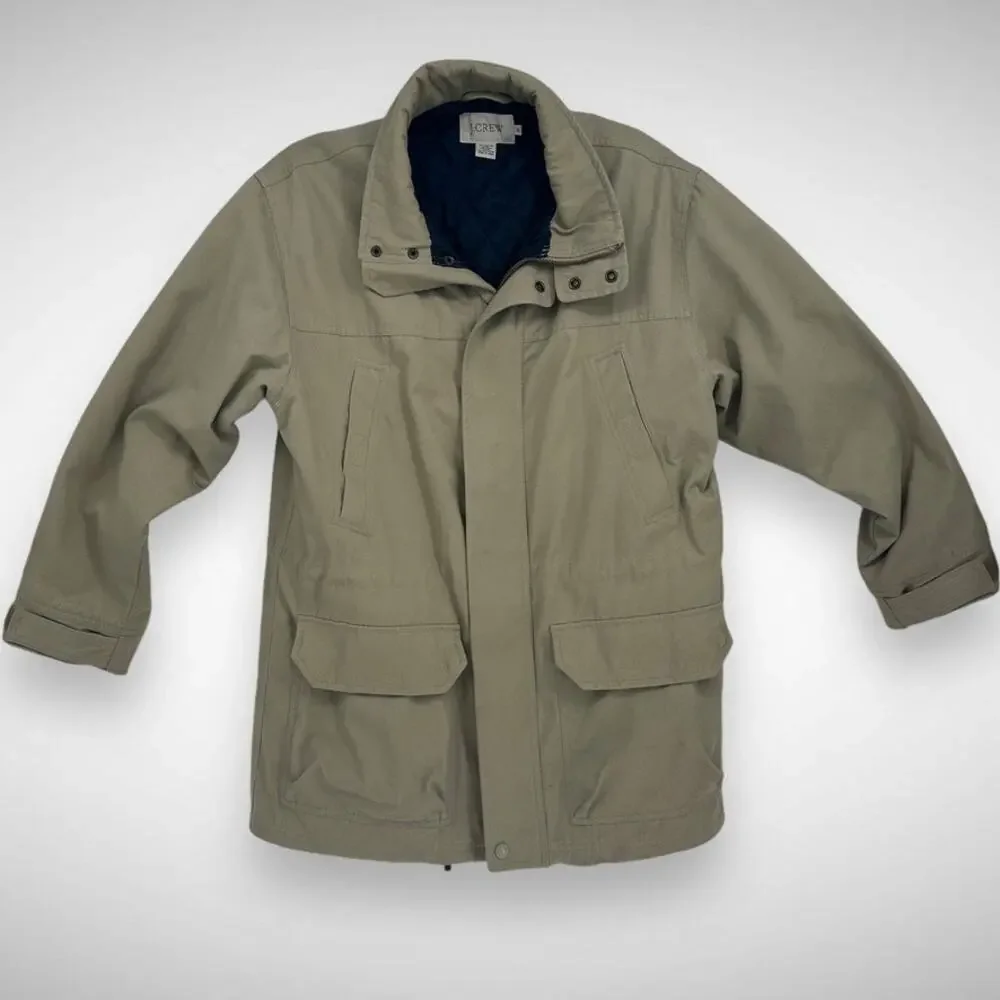 J. Crew Men's M‎ Insulated Barn Jacket Khaki Tan Utility Workwear Chore Coat